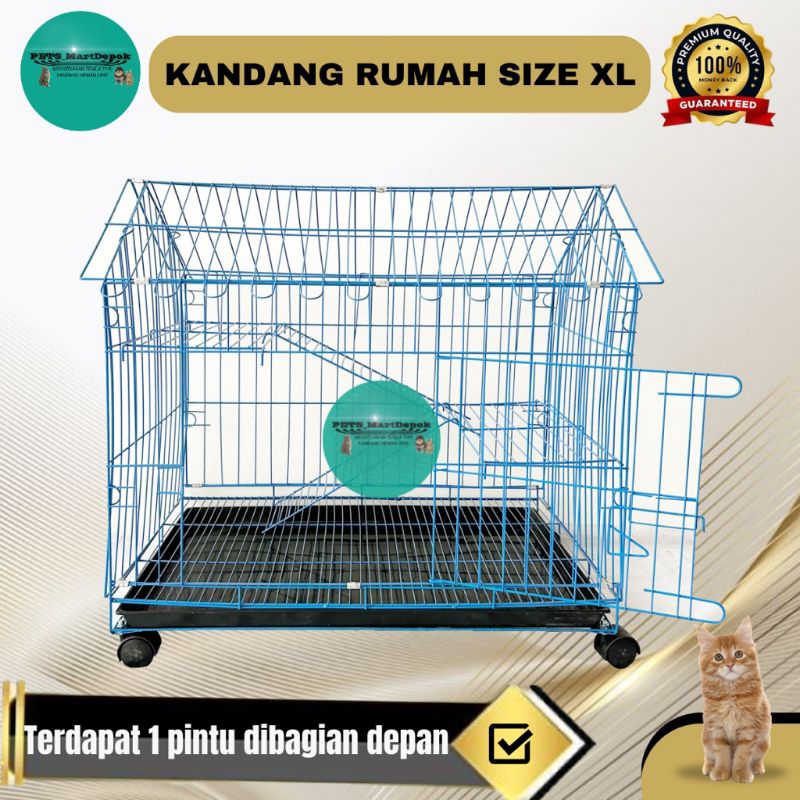 KANDANG KUCING BESAR MODEL ATAP RUMAH XL