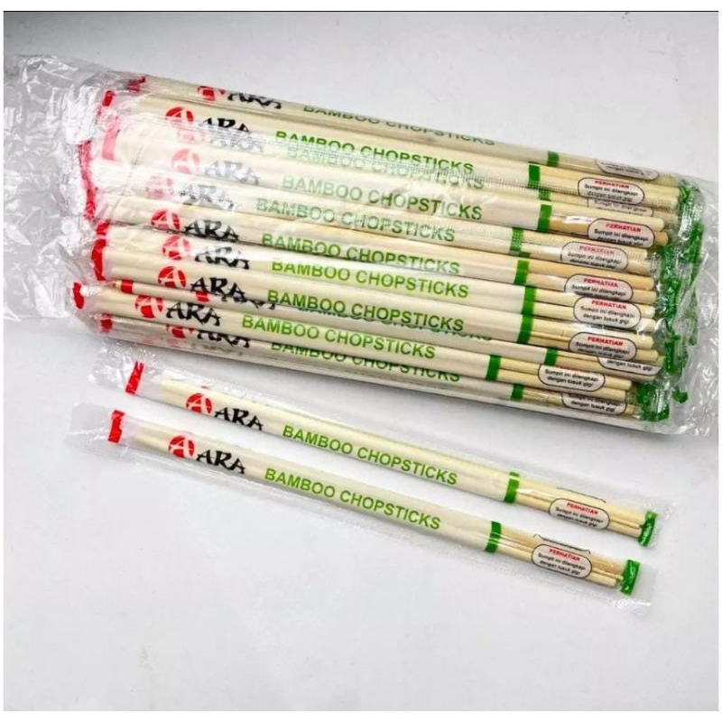 Sumpit Bambu 1 Pack Isi 50 Pasang Sumpit Bambu Premium Tanpa Serabut