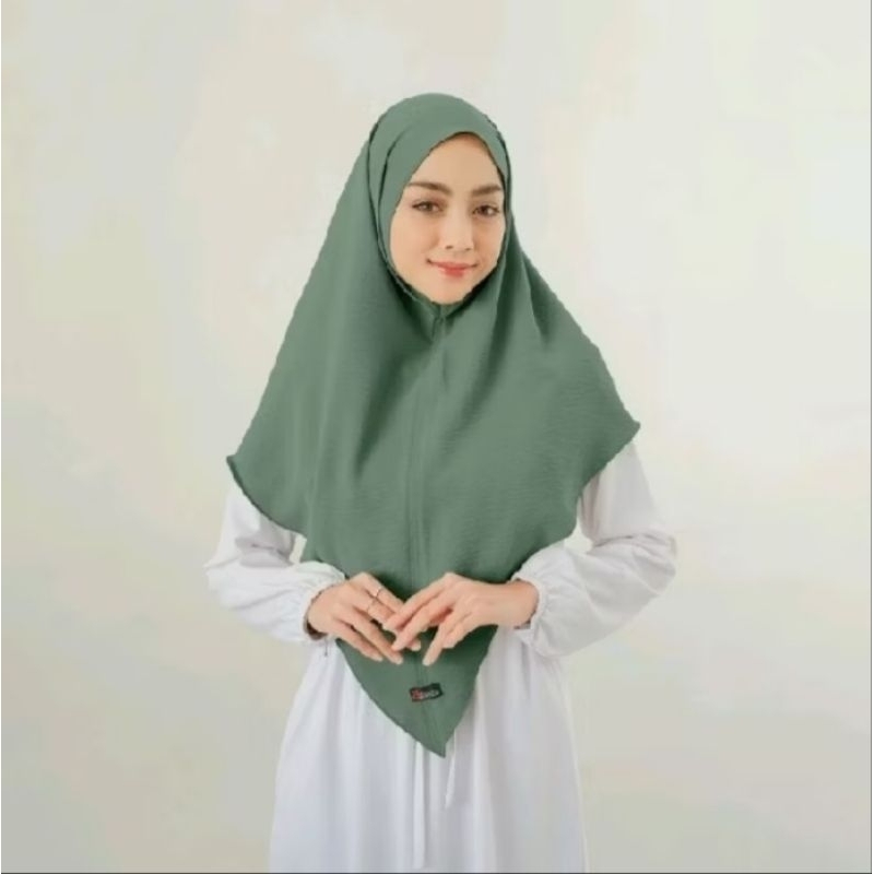 Hijab Khimar Daily Crinkle Airflow Premium | Jilbab Pet Antem Size L