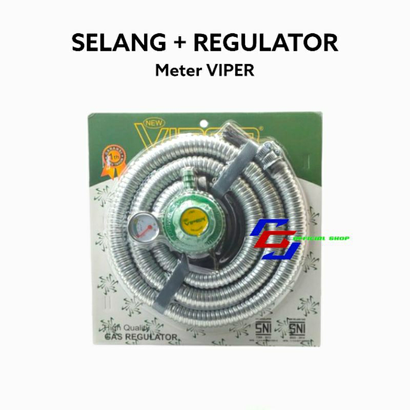 SELANG + REGULATOR METER VIPER SELANG PAKET REGULATOR KOMPOR GAS MURAH