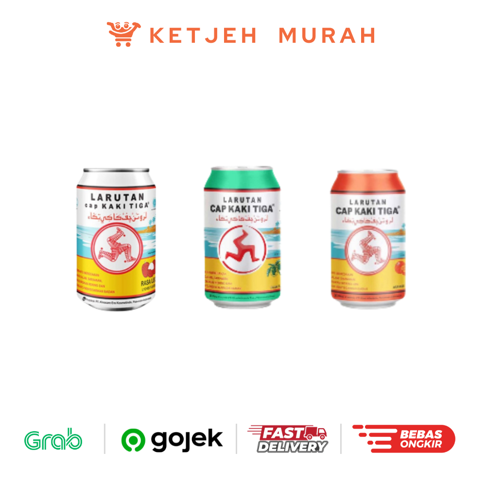 

Larutan Cap Kaki Tiga Can Kaleng Rasa Leci / Jeruk / Jambu 320 ML