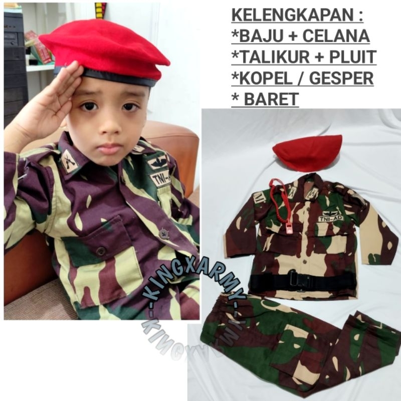 Ready TNI-AD KOPASUS/BAJU PROFESI LORENG KOPASUS ANAK/KOSTUM ANAK TNI PDL LORENG KOPASUS / BAJU KARN