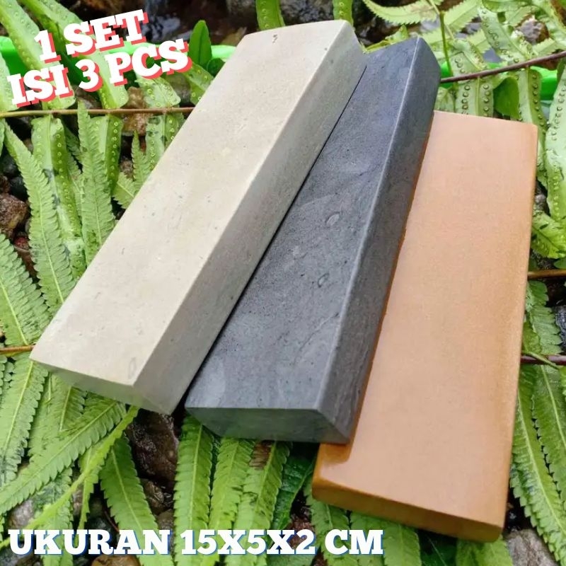 Batu Asahan Pengasah Asah Pisau Stainless Asli Golok Super Tajam Gunting Paling Bagus 1 set isi 3