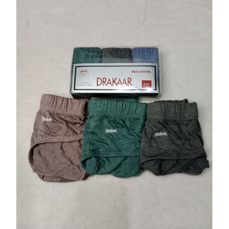1box (3pcs) celana dalam DRAKAAR/ bahan katun super nyaman/celana dalam drakaar/celana dalam pria dr