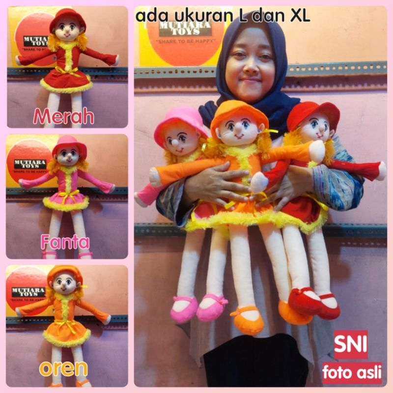 Mainan Boneka Anak Perempuan Cindy Rambut Kepang Kaki Panjang Size L Ukuran 60cm