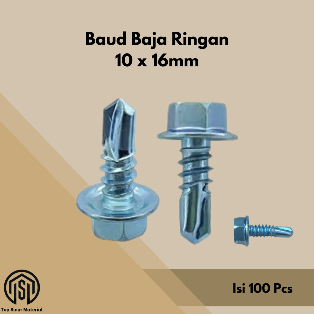 Sekrup/ Baut Baja Ringan 10 x 16 - Sekrup Roofing 10 x 16 100pcs