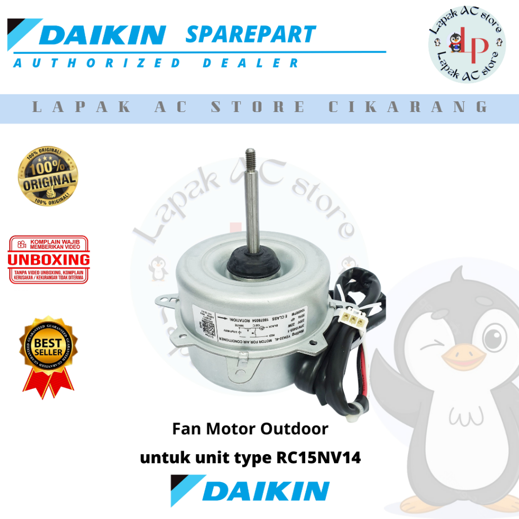 Fan Motor Outdoor AC DAIKIN Thailand 1/2 PK RC15NV14