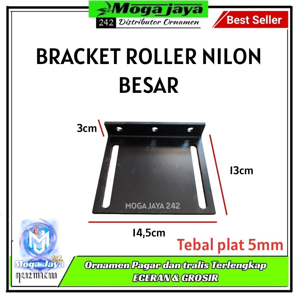 bracket roller besar penuntun roda pintu gerbang