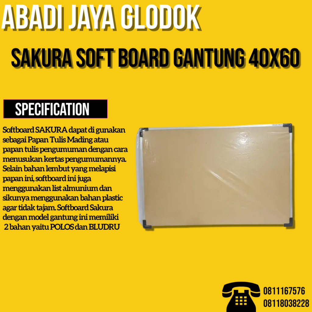 

SAKURA SOFT BOARD GANTUNG 40X60