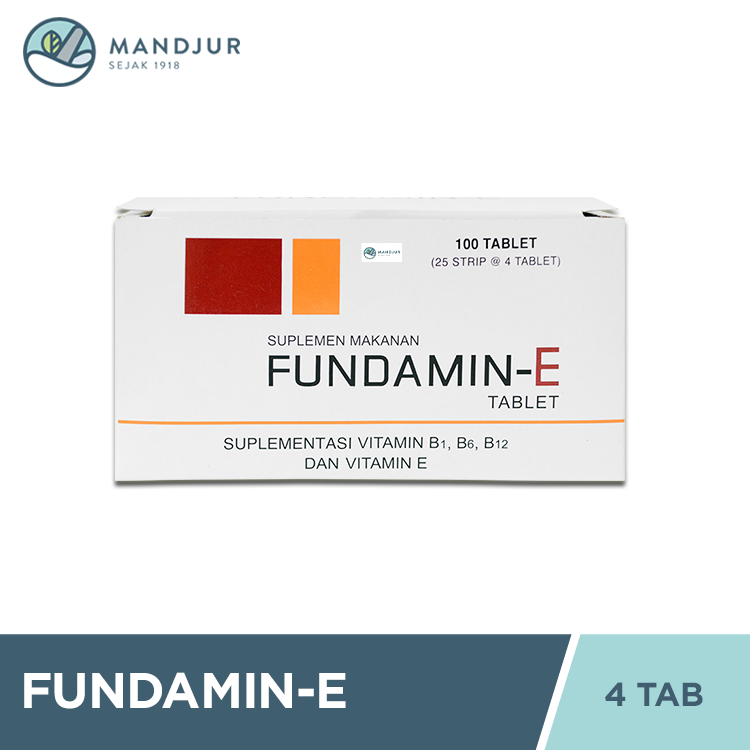 Fundamin-E 4 Tablet - Suplementasi Vitamin B1, B6, B12, dan vitamin E
