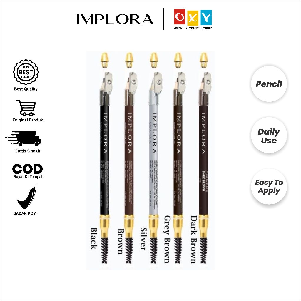 OXY PARFUME - Implora pensil alis | Pensil alis implora black brown dark brown