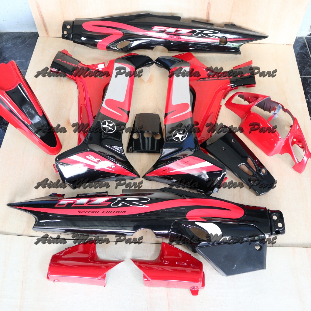 Cover Bodi Full Set Body Fizr Fiz R Caltex Merah Hitam