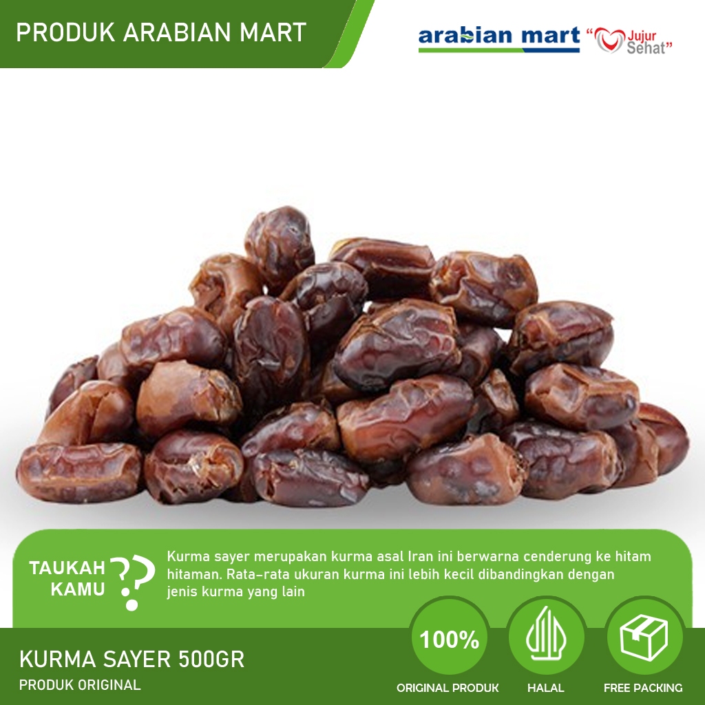 

Kurma SAYER Premium 500gr Asli Dubai Untuk Buka Puasa Mesir Madu Golden Valley Sayer ASI Booster Bayi