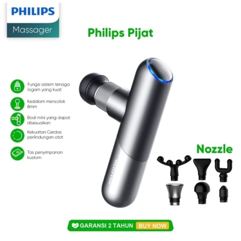 Philips PPM7501 Massage Gun - Alat Pijat Elektrik dengan Kepala Titanium