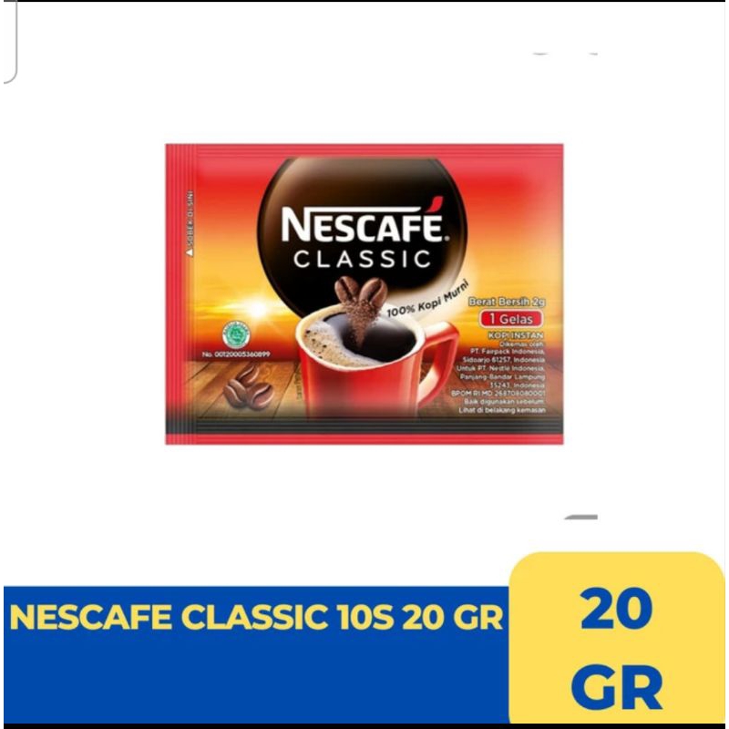 

Nescafe Classic 10S 20gr 10pcs x 20 gram