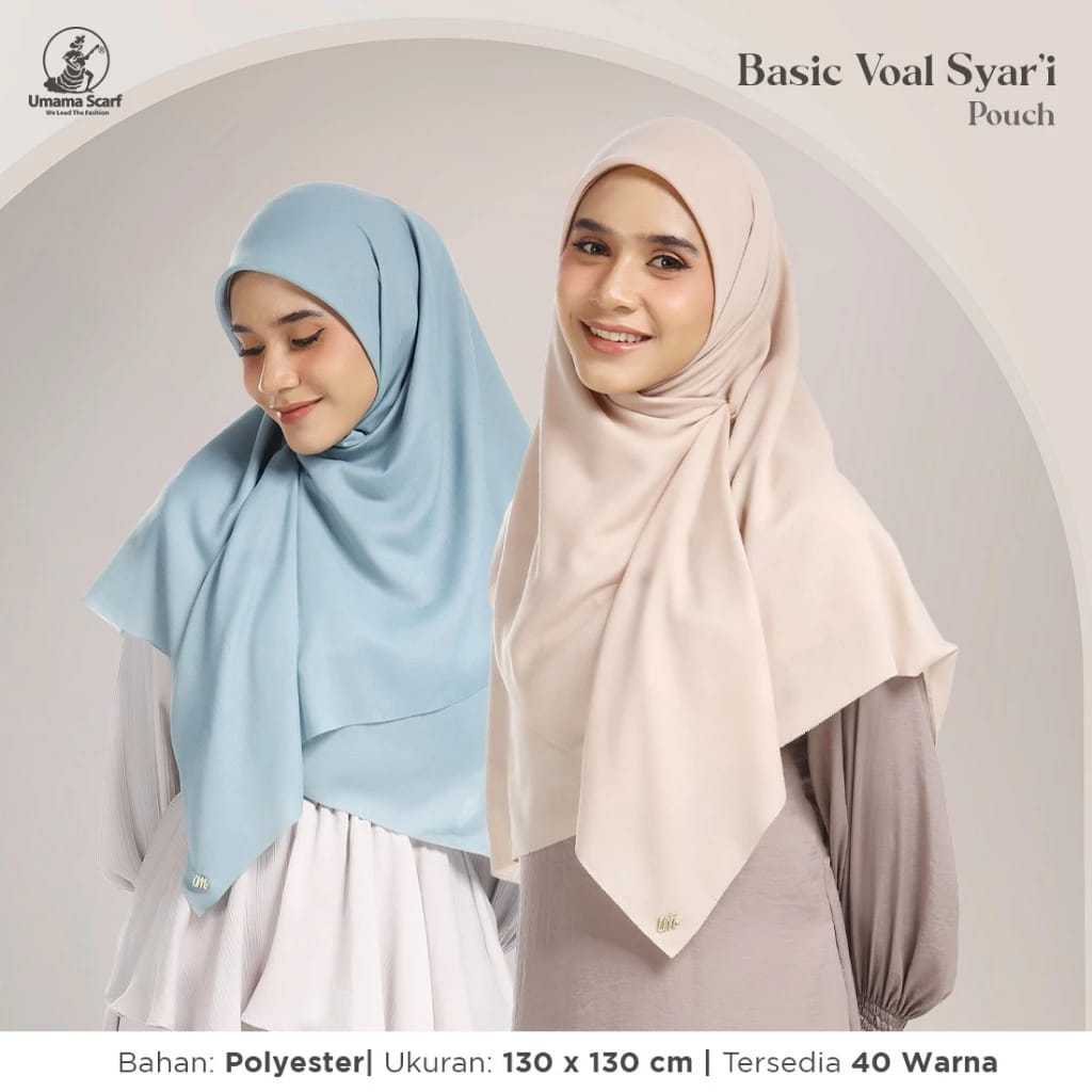 Kemasan Pouch Basic Voal Syari Umama Laser Cut  Tebal polos 130x130 cm