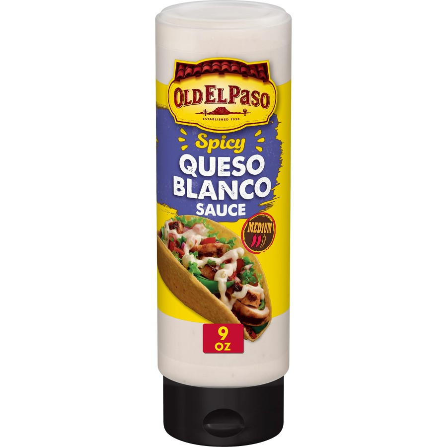 

Old El Paso Spicy Queso Blanco Sauce Medium Heat Saus Keju Taco Mexico