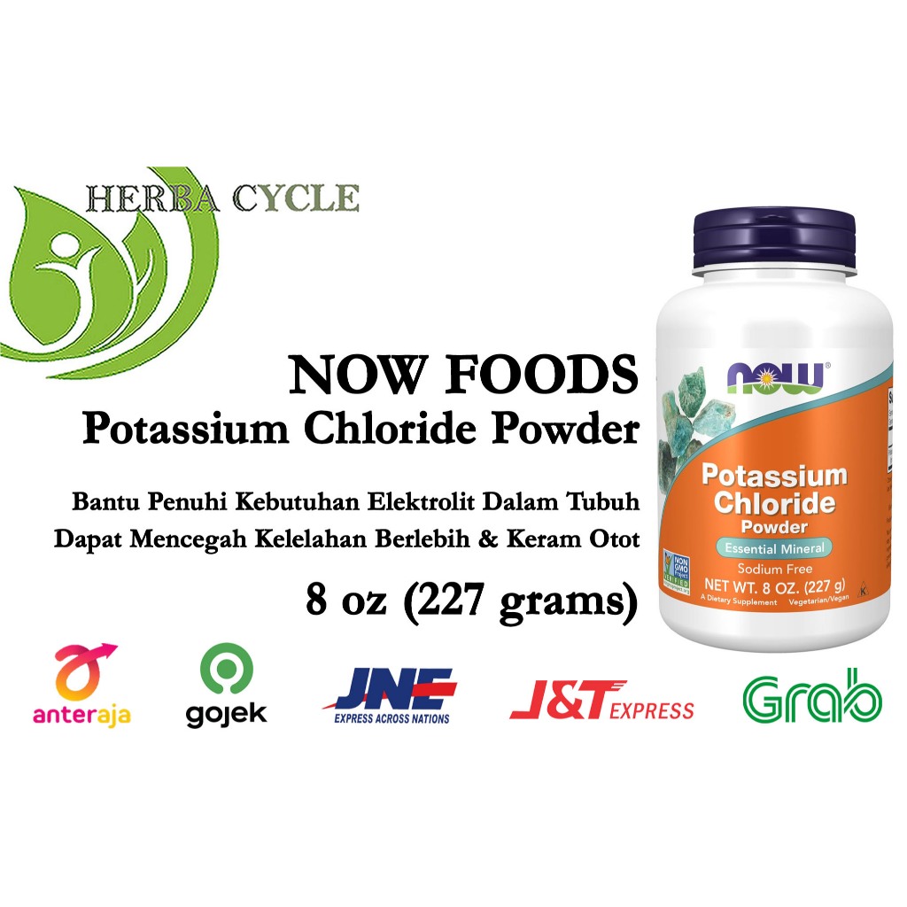 Now Food Potassium Chloride Powder 227 g Bubuk Potasium klorida USA