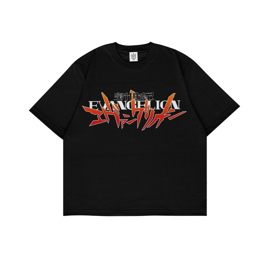 KAOS BAJU EVANGELION TEXT| T-SHIRT OVERSIZE HITAM STYLE Y2K VINTAGE BOOTLEG GRUNGE | PRIA WANITA DEW