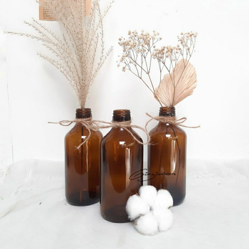 BROWNIE Vas | Vas Kaca Coklat | Vas Coklat Kaca | Vas Aesthetic | Scandinavian Vase | Vas Bunga