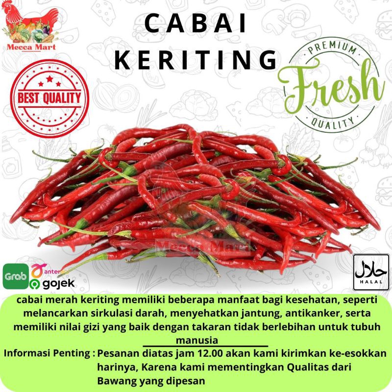 

CABAI MERAH KERITING FRESH (250gr) - SAYUR FRESH