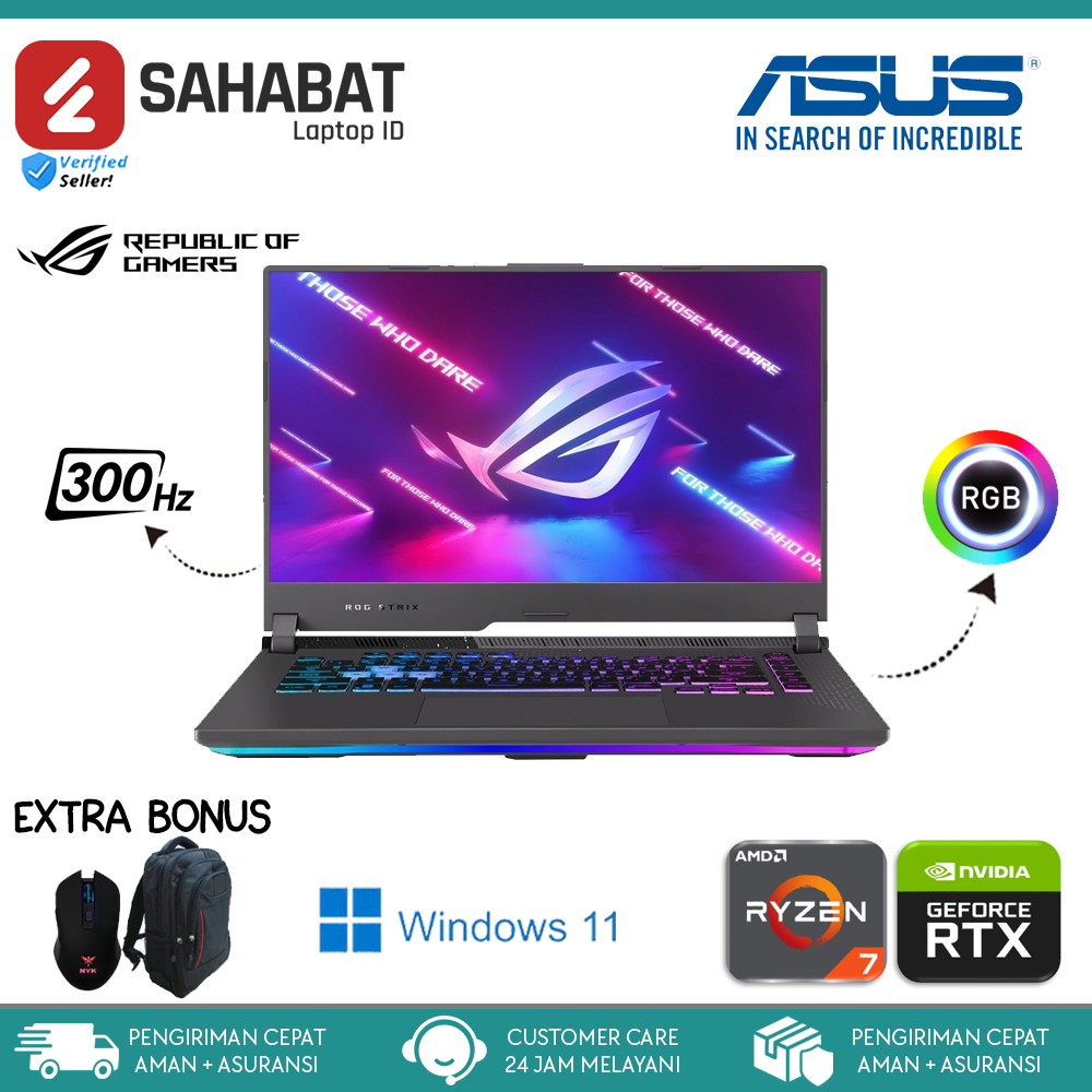 ASUS ROG STRIX G15 G513RM RYZEN 7 6800H 32GB DDR5 2TB NVIDIA RTX3060 6GB WQHD 165HZ WINDOWS 11
