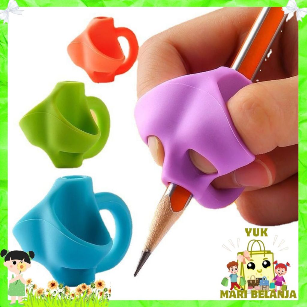 

YMB Pencil Grip Alat Bantu Tulis Anak Tk 3 Jari Posture Corrector Tool Alat Membantu latihan Belajar menulis Pegang Pensil 3jari Silikon Dengan Benar