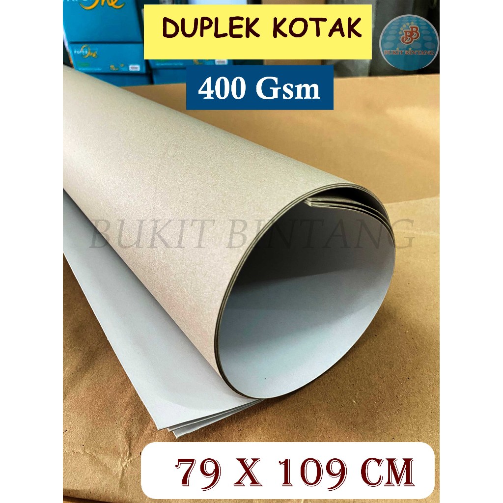

Duplek Coated / Duplek Kotak 400 Gsm Ukuran Plano 79 x 109 Cm