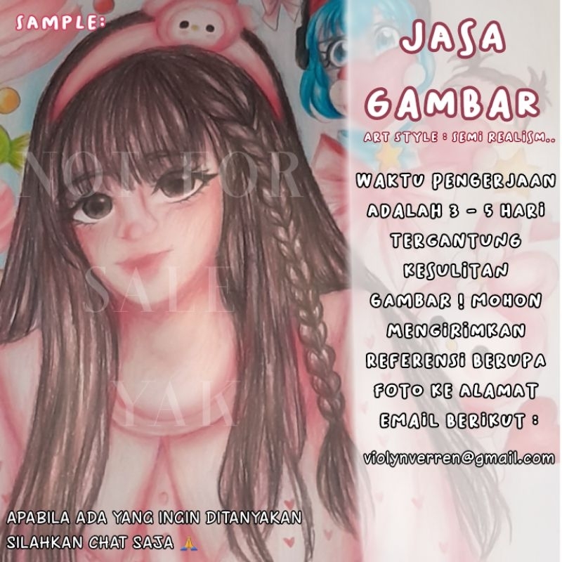JASA GAMBAR STYLE SEMI REALISM | KERTAS UKURAN A3 DAN A4 BISA REQUEST FOTO DAN POSE