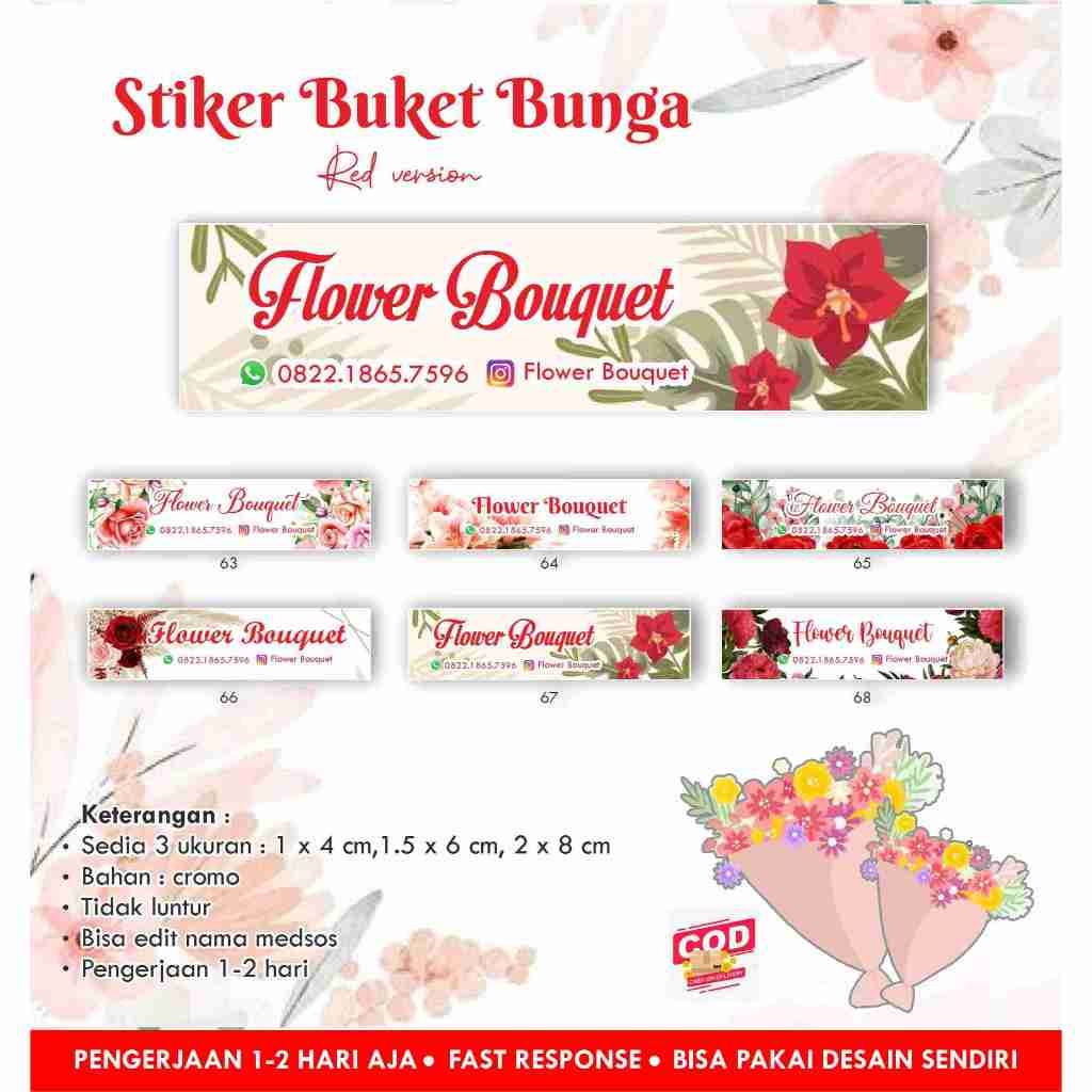 Stiker Bunga / Buket / Bouquet / Flower BLUE