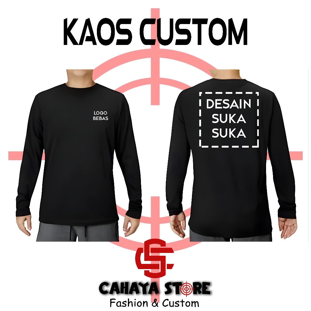 Kaos Custom Lengan Panjang - [Request Gambar] Kaos Custom Sablon Full Lengan Panjang Color Desain Se