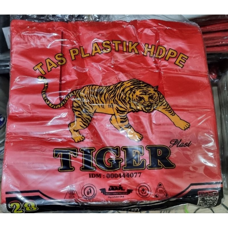 Plastik Kresek Merah HD Tiger Ukuran 28