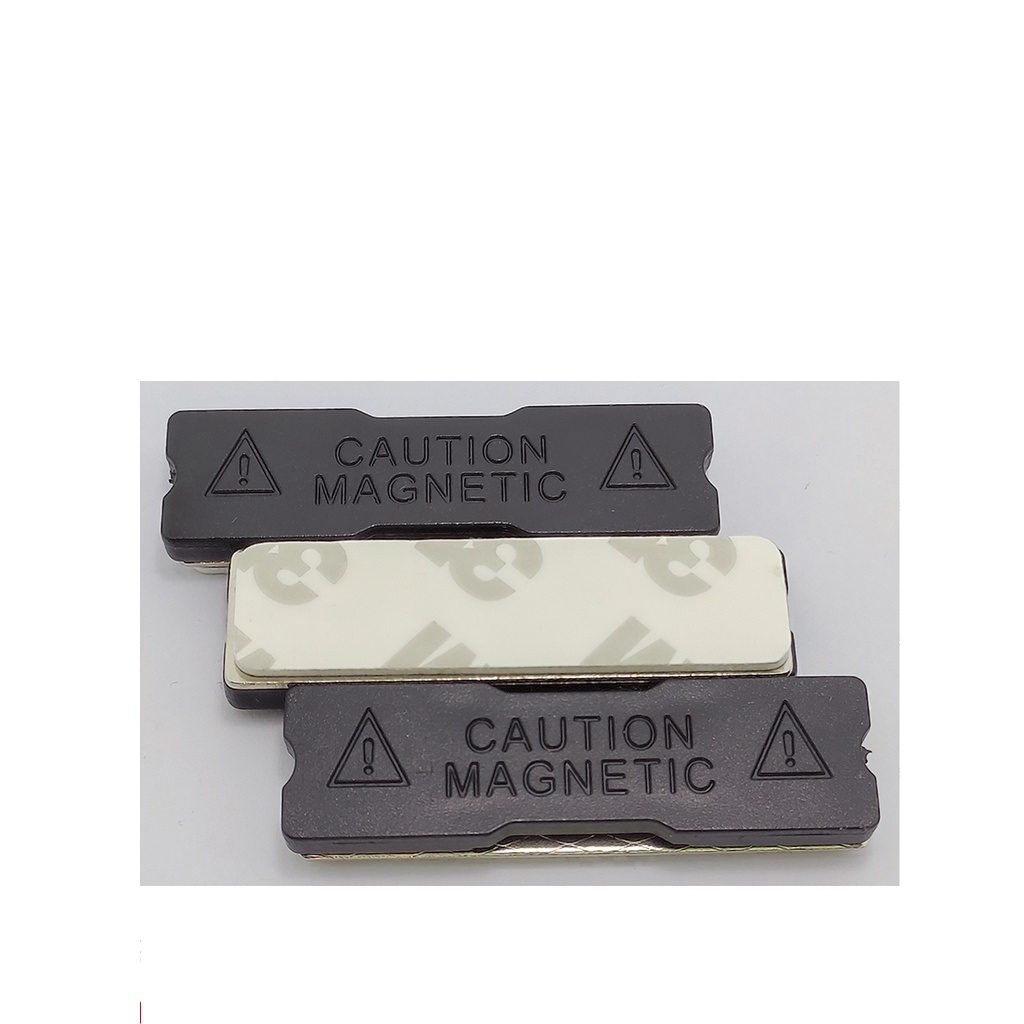 

Nametag Magnet Caution Grade Super dengan Plat Besi Anti Karat