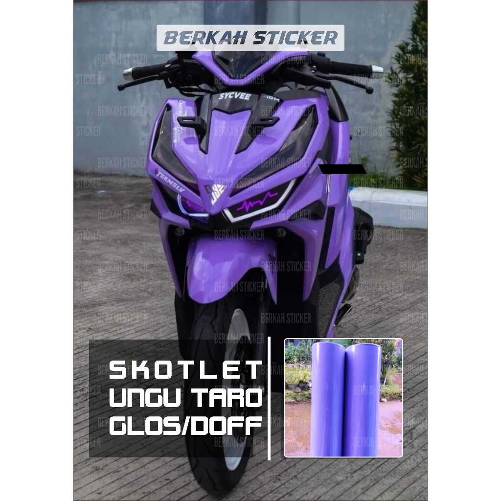 SKOTLET WARNA UNGU TARO STIKER UNGU TARO PREMIUM LEBAR 45CM X 50CM