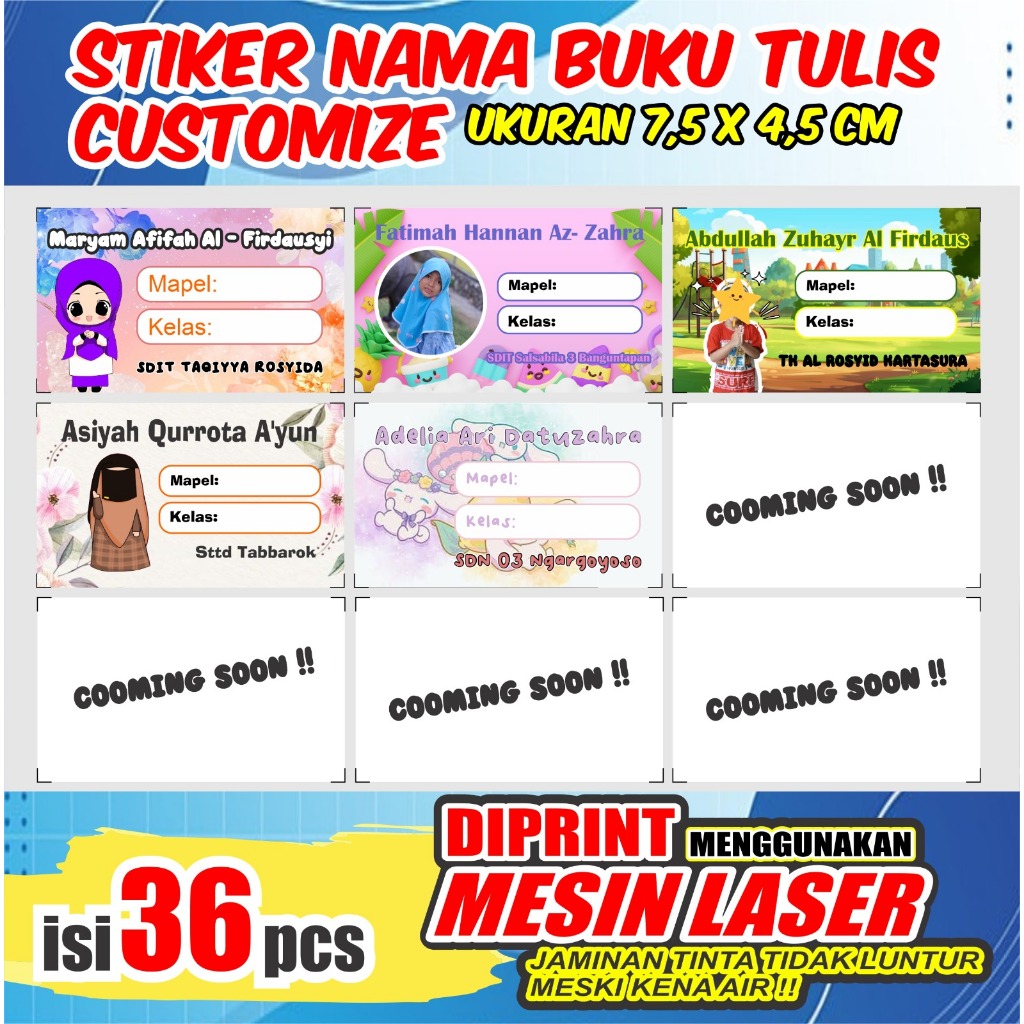 

STIKER NAMA BUKU TULIS / MATA PELAJARAN / STIKER BUKU PELAJARAN