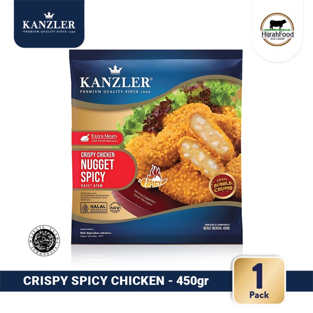 

Kanzler Crispy Chicken Nugget Spicy Naget Ayam Krispi Pedas 450 gram Bubble Crumb Extra Meaty