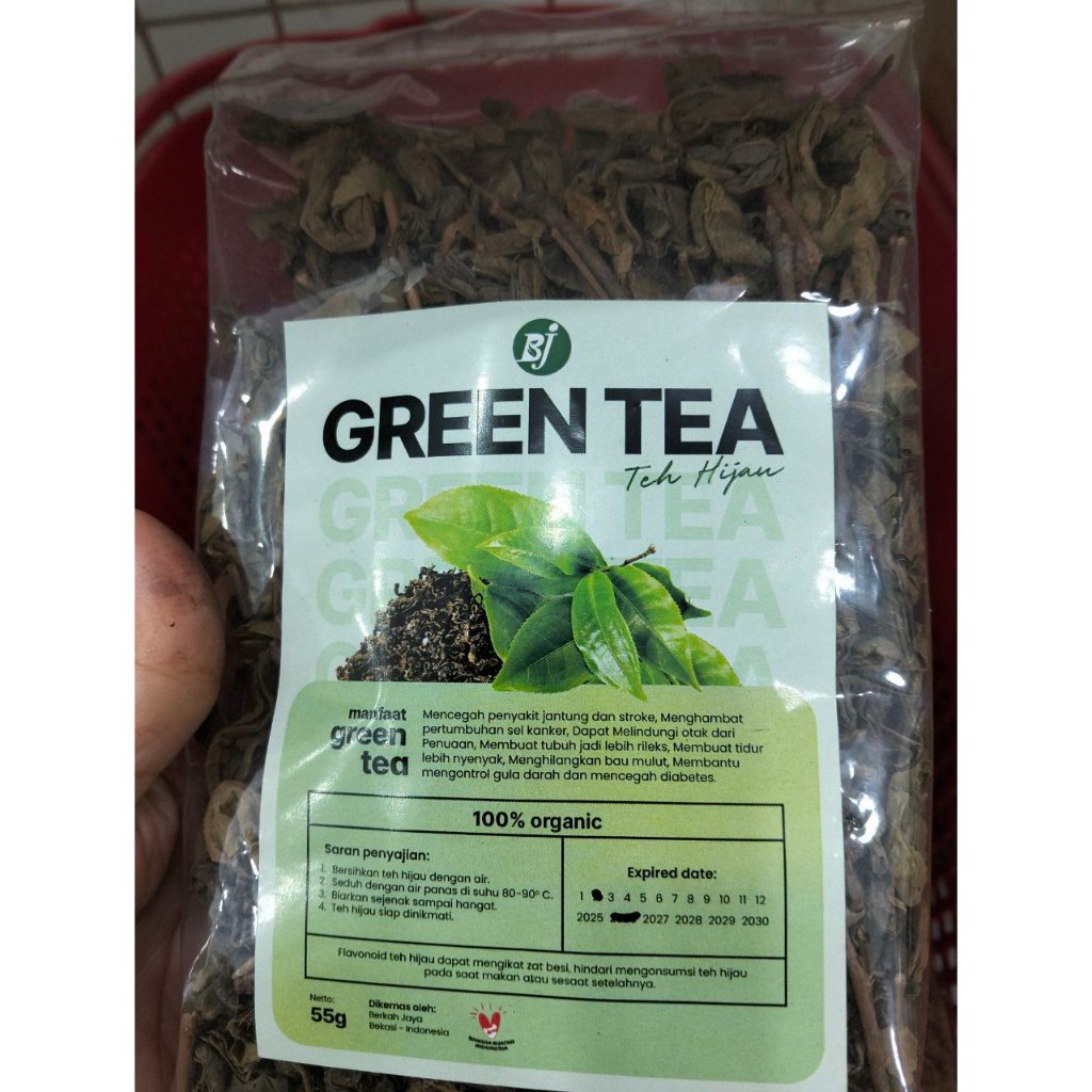 

Daun Teh Hijau Kering Isi 55 gram Green Tea Teh Hijau Seduh Organik Tanpa Campuran