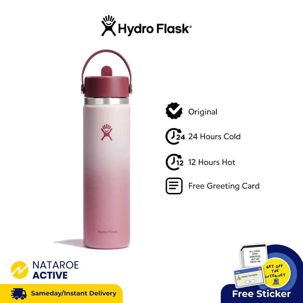 Hydro Flask Tumbler 24oz Wide Mouth Flex Straw Cap - Bayberry Ombre