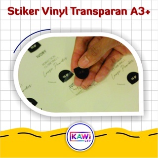 

CETAK STIKER VINIL / VINYL TRANSPARAN ukuran A3+