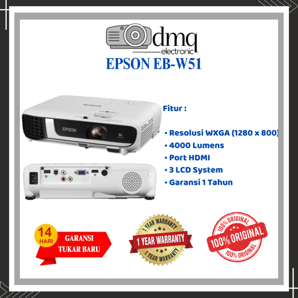 Epson Eb w51 / Proyektor epson eb w51 WXGA 4000 Lumens