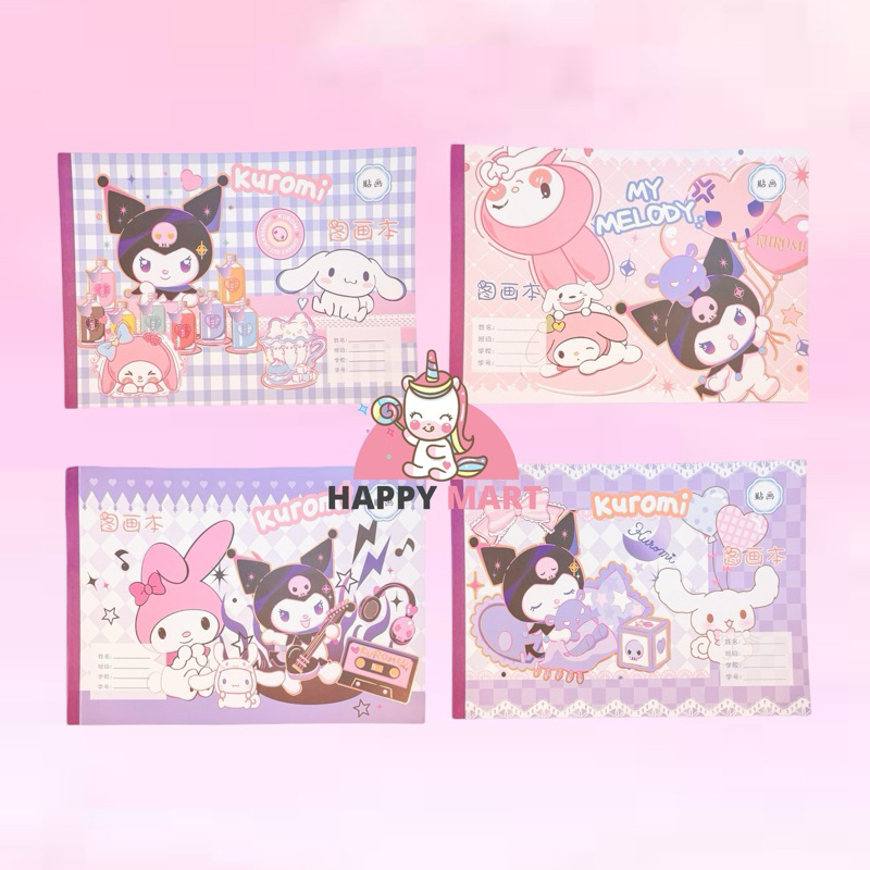 

Buku gambar motif sanrio kuromi duo /melody / cinnamoroll (HARGA/1 PC)