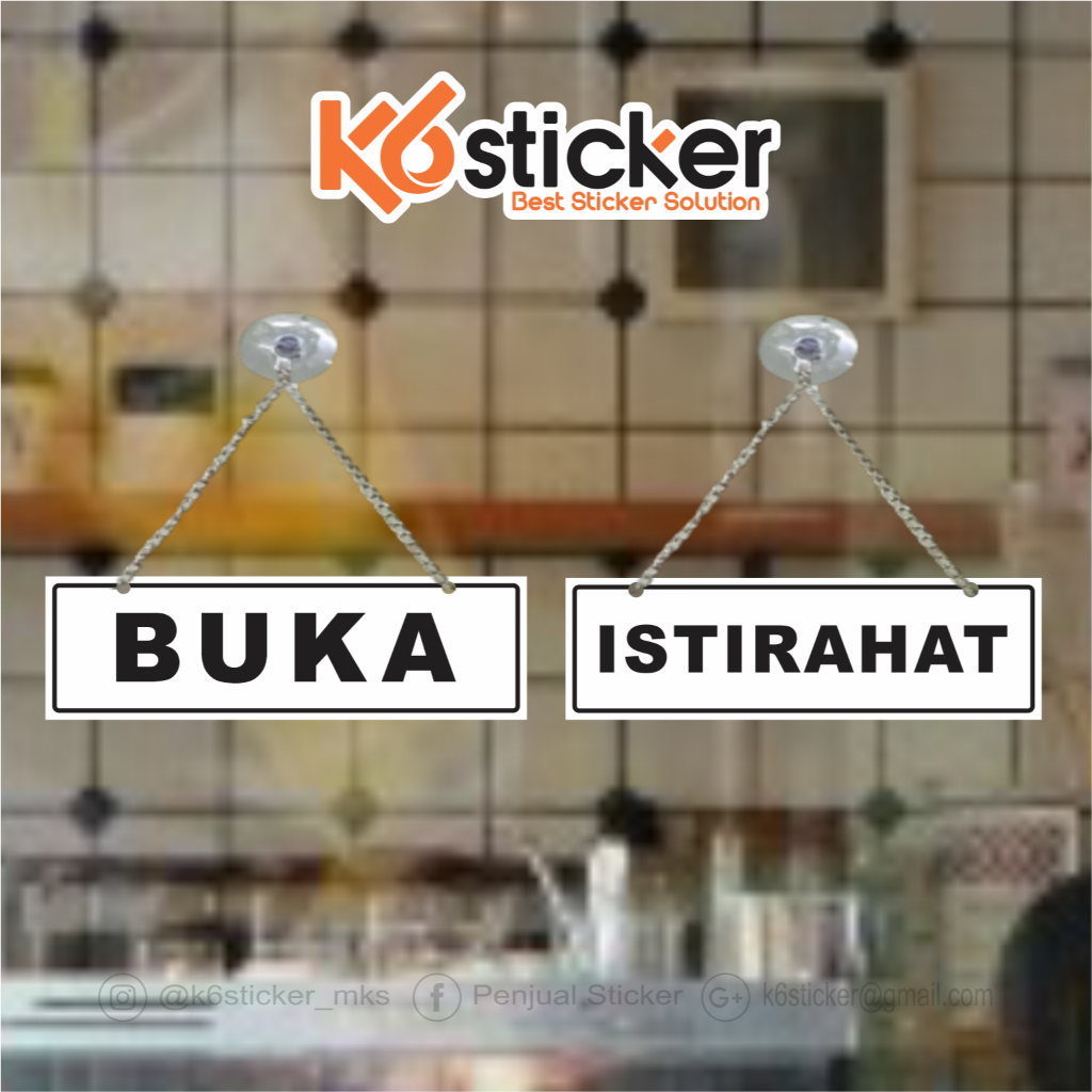 TULISAN ACRYLIC ISTIRAHAT RANTAI papan tanda istirahat buka