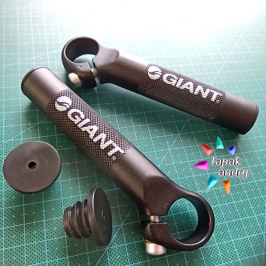 LapakAndry GIANT Tanduk Sepeda Bar End Tambahan Stang  NOS Vintage Alloy Ringan termasuk Tutup Stang