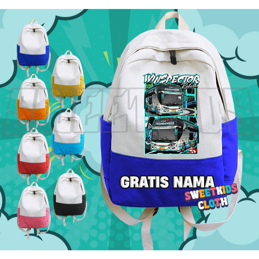 Tas Anak Bus Mania Bus Winspector Reborn Bus Basuri / Ransel Tas Sekolah Anak Bus Winspector Busmani