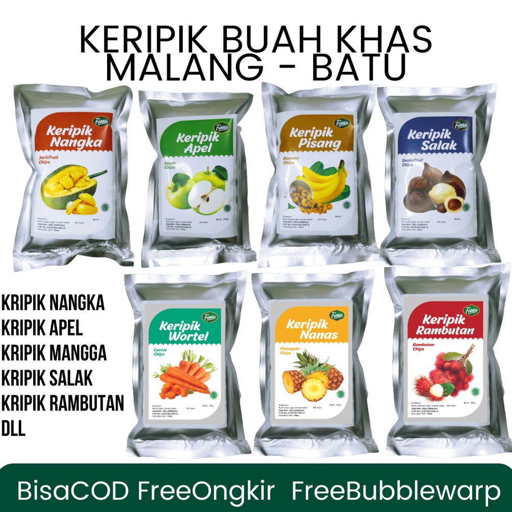 

NEW PRODUCT Fiona Keripik Buah dan Sayur Apel Nangka Okra Rambutan Paprika Mangga Bombay Oleh Oleh Khas Malang Netto 5 Gram