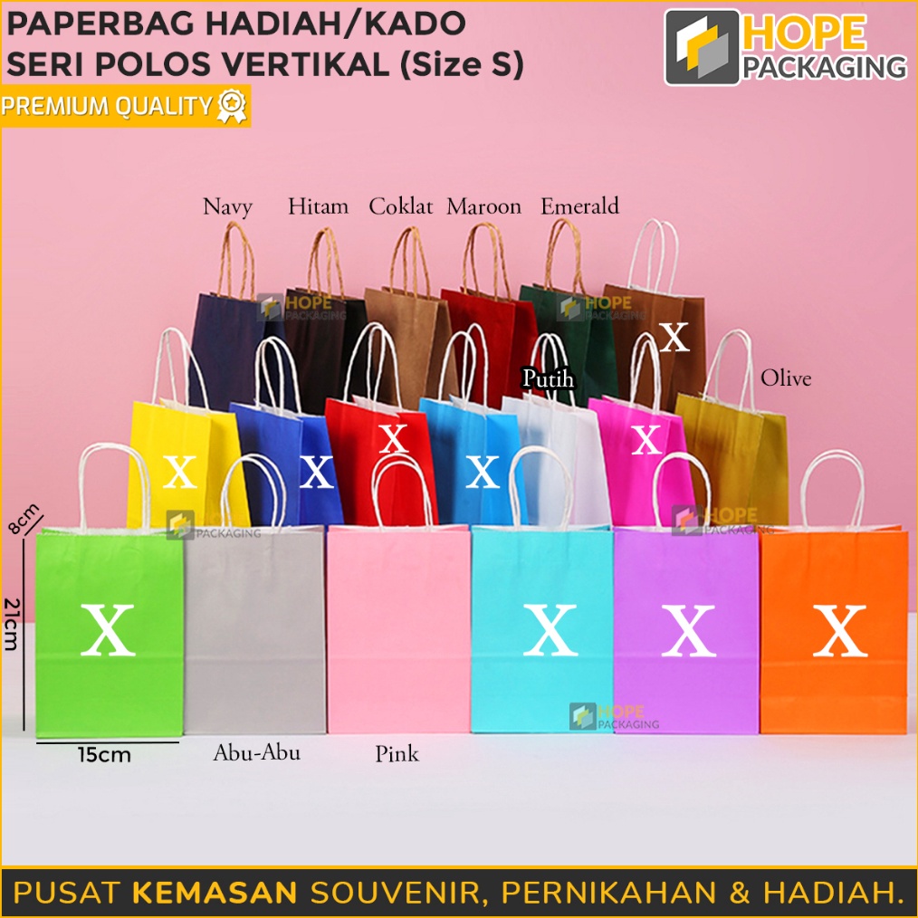 

PROMO TERPOPULER Harga 3 Pcs Paper Bag Polos Vertikal Kantong kertas Paper Bag Warna Ulang Tahun Souvenir HadiahKado