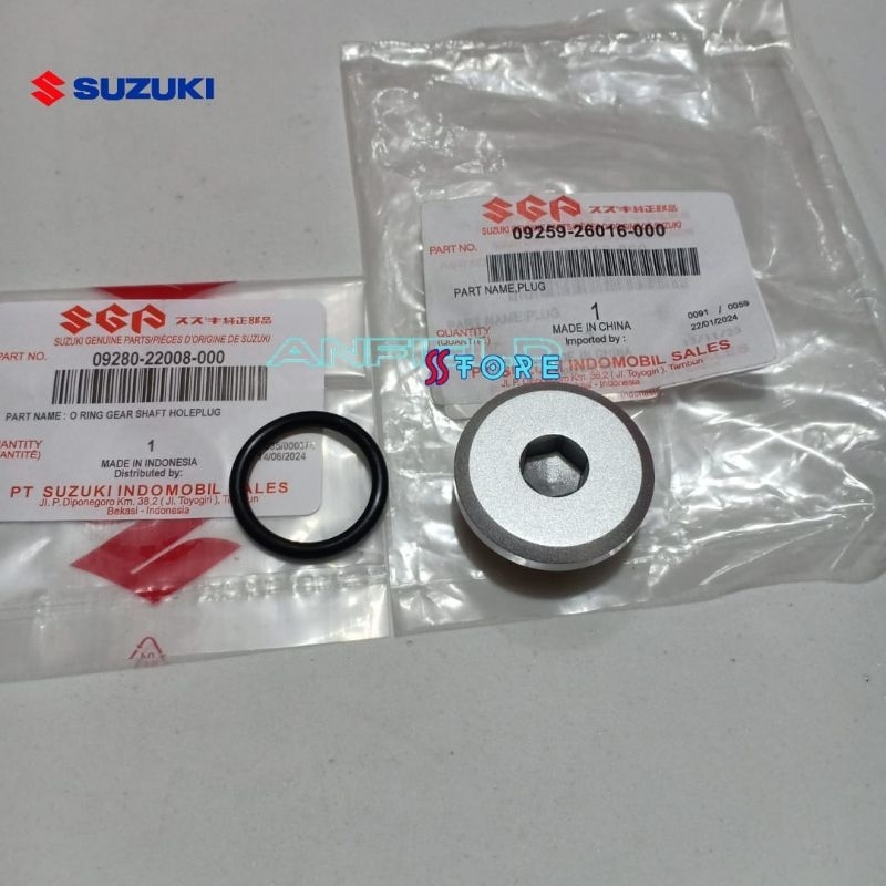 BAUT TUTUP MAGNET PLUG DAN O RING SEAL SUZUKI THUNDER 125 SHOGUN 110 ORIGINAL SGP