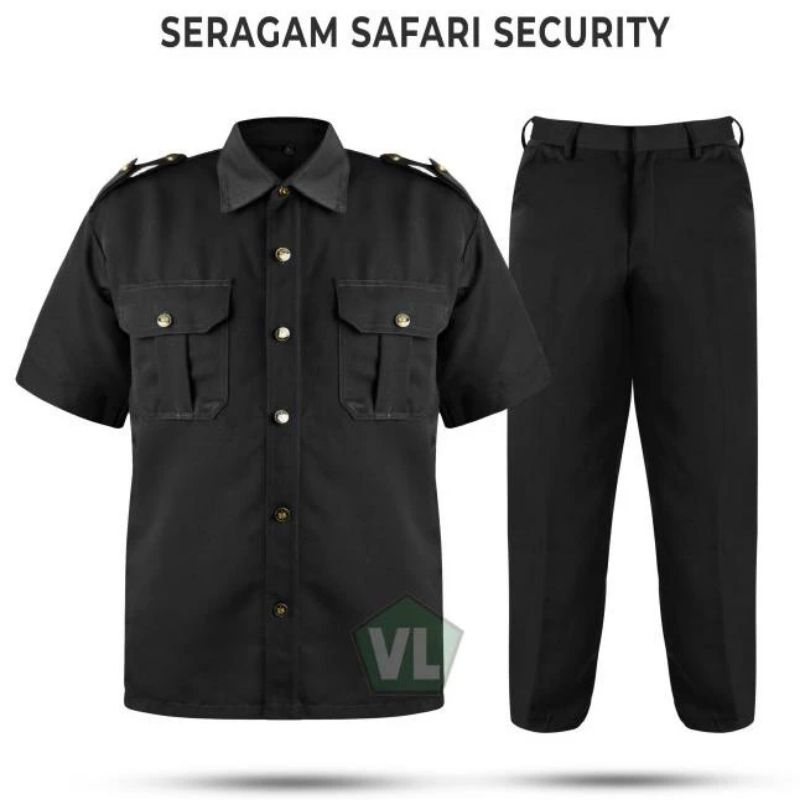 Seragam safari Baju safari Setelan safari security safari satpam Safari Lengan pendek Lengan panjang