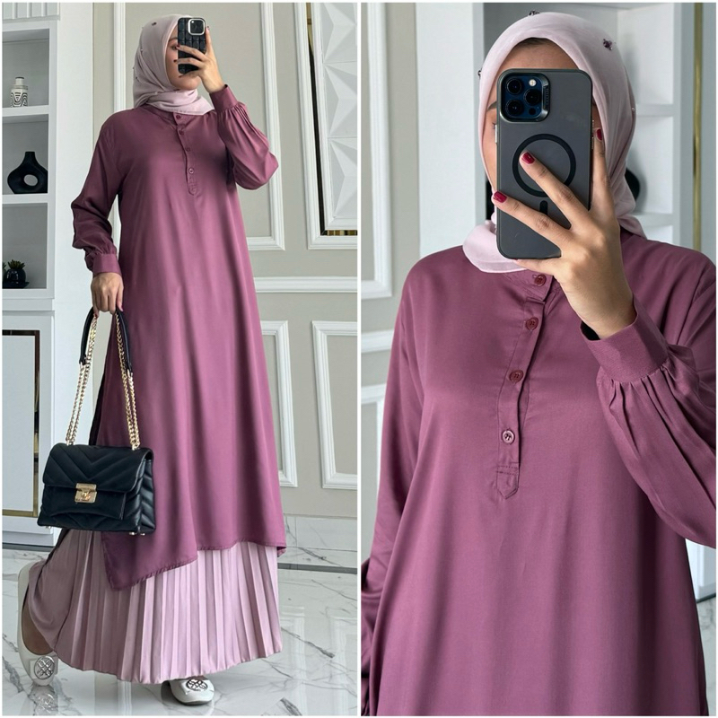 Pakaian Kerja Kantoran Tnki Viral Trendy Tuniq Tunic Korean Tunik Blouse Oversize Tunikk Wanita Bj A