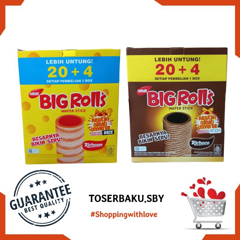 

Nabati BIG Roll's Wafer Stick isi 20 + 4 / Wafer / Snack / Cemilan